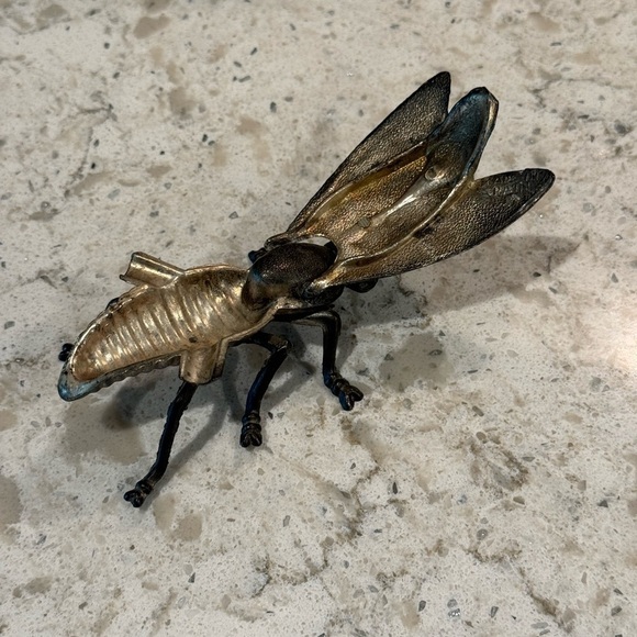 Vintage 1950-60’s~Brass~Italian Ashtray~in Form of a Fly~Hinges Open~Nice~BR - Picture 9 of 11